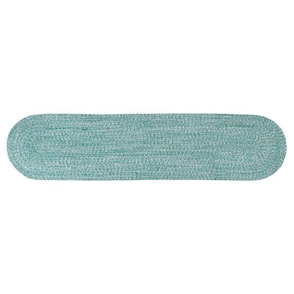 Leslie Country Light Green & White Area Rug Oval 8"x 28" Oval