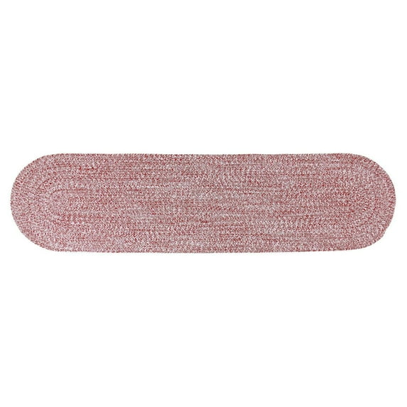 Leslie Country Red & White Area Rug Oval 8"x 28" Oval