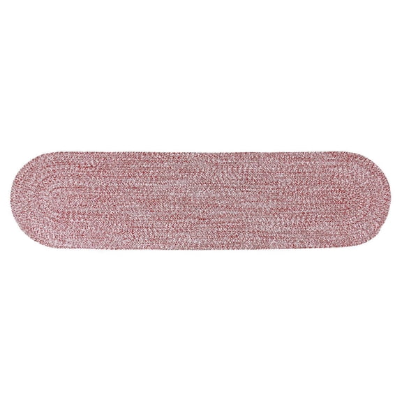 Leslie Country Red & White Area Rug Oval 8"x 28" Oval