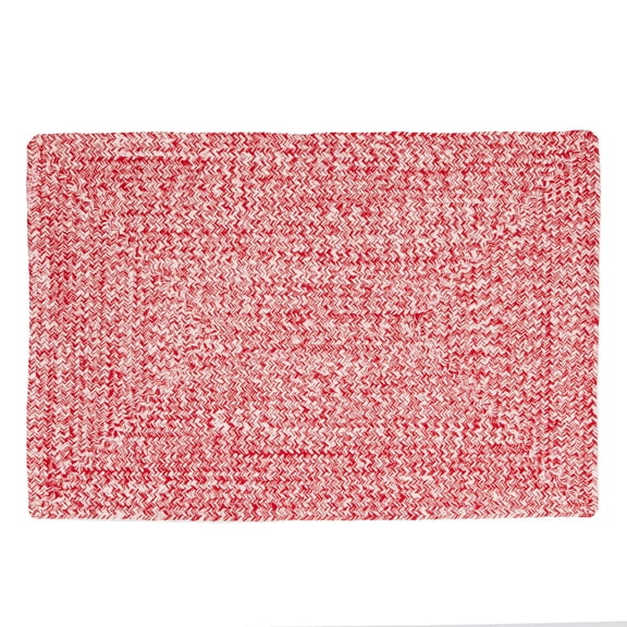 Super Area Rugs Farmhouse Braided Rug Soft Cotton Kitchen Reversible Carpet, Red & White, 2' X 3' Rectangle
