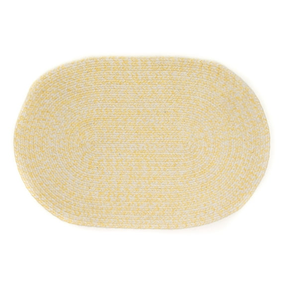 Leslie Country Yellow & White Area Rug Oval 2' x 3' Oval