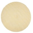 thumbnail image 1 of Leslie Country Yellow & White Area Rug Round 4' x 4' Round, 1 of 1