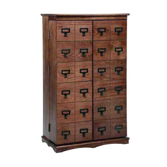 Leslie Dame CD-612LW Mission style library door multimedia cabinet- Walnut
