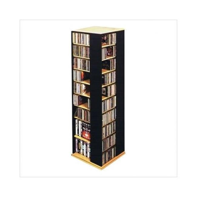 Leslie Dame CD-1040C Spinning Hand-Crafted Multimedia Tower- Oak