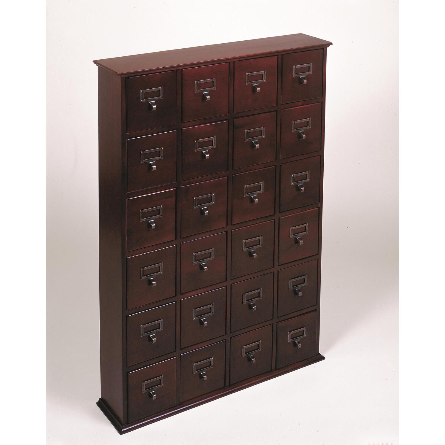 Leslie Dame Library Card File Media Cabinet-Finish:Cherry,Option