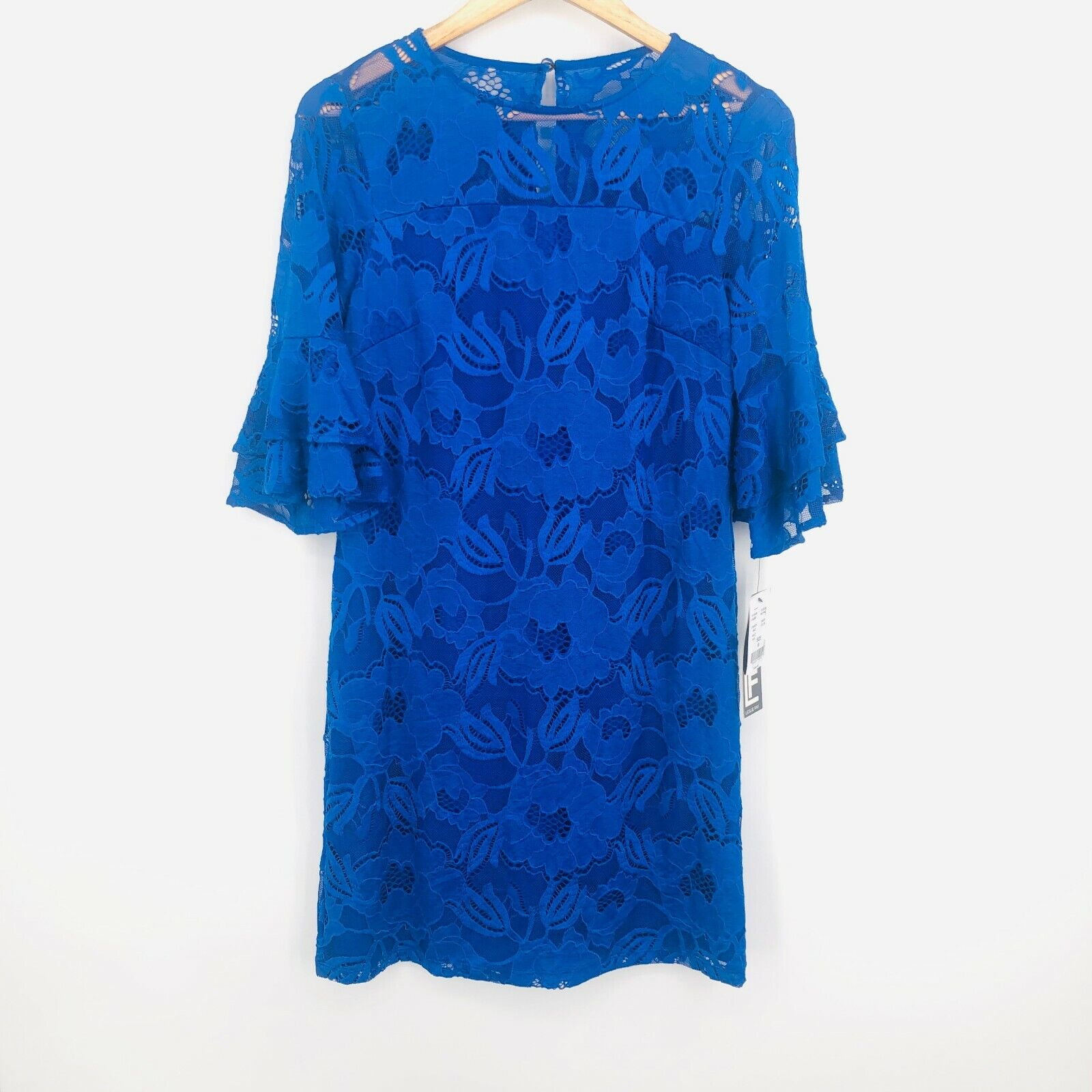 leslie fay lace dress Leslie Fay Womens Size 8 Turquoise Lace Overlay Dress holiday party