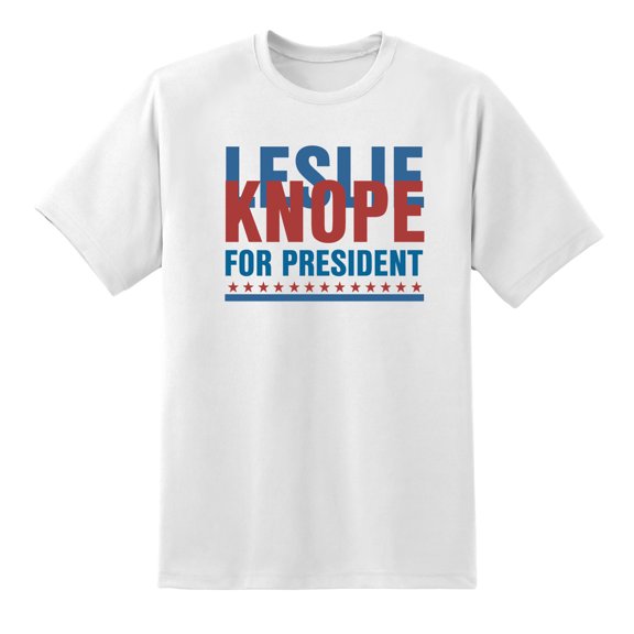 Leslie Knope for President Funny Tee Mens Graphic T Shirts White,L