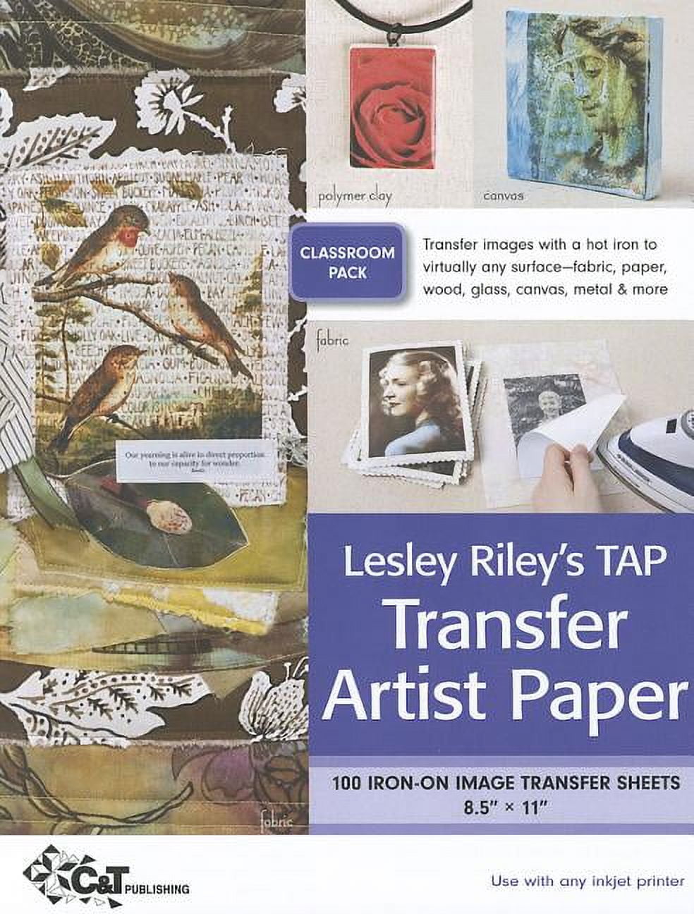 Leslie Riley's Tap Transfer Artist Paper Class Room Pack: 100 Iron-On Image Transfer Sheets - 8.5" X 11" (Other)