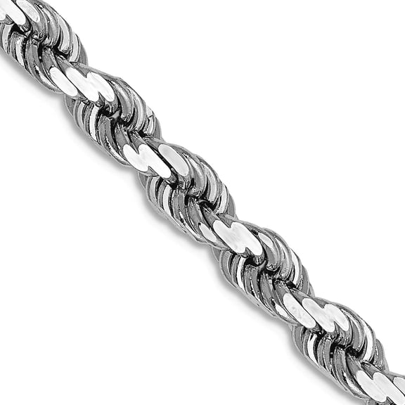 Leslie's 14k White Gold 4.0mm Diamond-cut Rope Chain