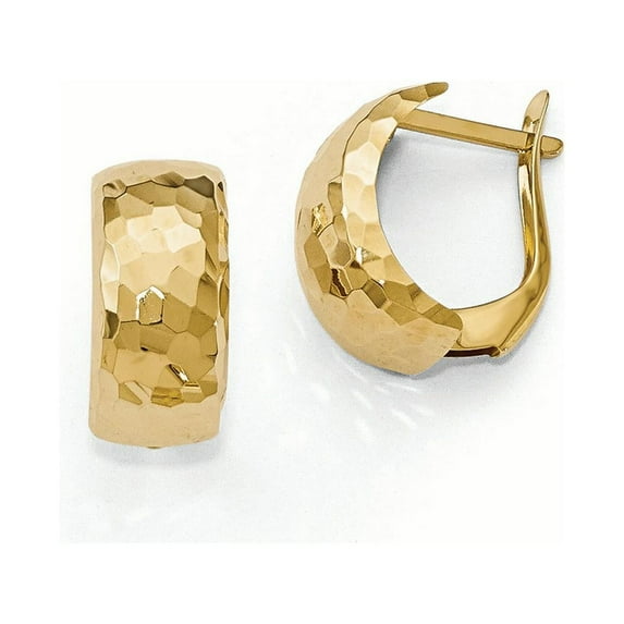 Leslie's 14k Polished Textured Hoop Earrings