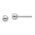 thumbnail image 1 of Leslie's 925 Sterling Silver 4mm Polished Ball Post Earrings; for Adults and Teens; for Women and Men, 1 of 3