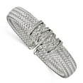 thumbnail image 1 of Leslie's 925 Sterling Silver CZ Woven Cuff; 6.75 inch; for Adults and Teens; for Women and Men, 1 of 2