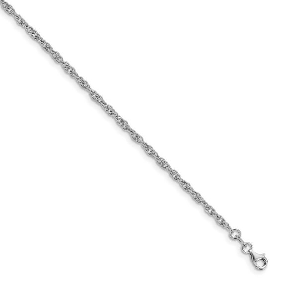 Leslie's 925 Sterling Silver Fancy Chain Anklet; 10.5 inch; Lobster (Fancy) Clasp; for Adults and Teens; for Women and Men