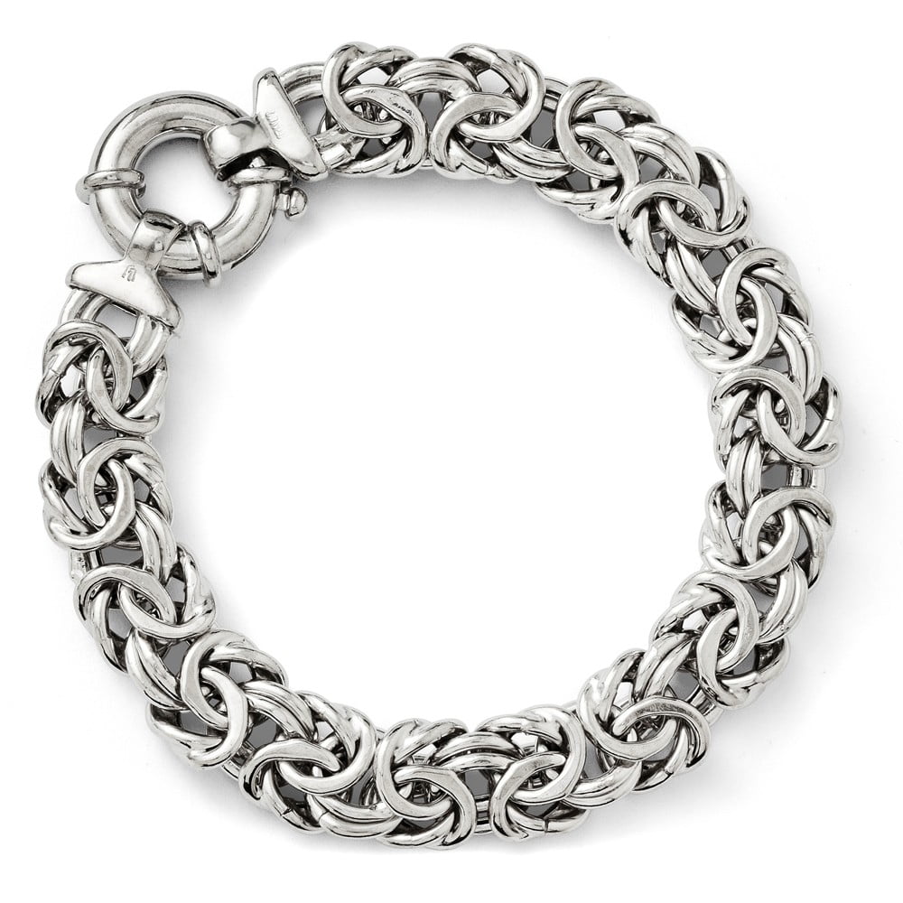 Leslie's 925 Sterling Silver Fancy Link Chain Bracelet; 7.5