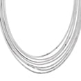 thumbnail image 1 of Leslie's 925 Sterling Silver HerRingbone 7-Strand Necklace; 17 inch; Lobster (Fancy) Clasp; for Adults and Teens; for Women and Men, 1 of 1