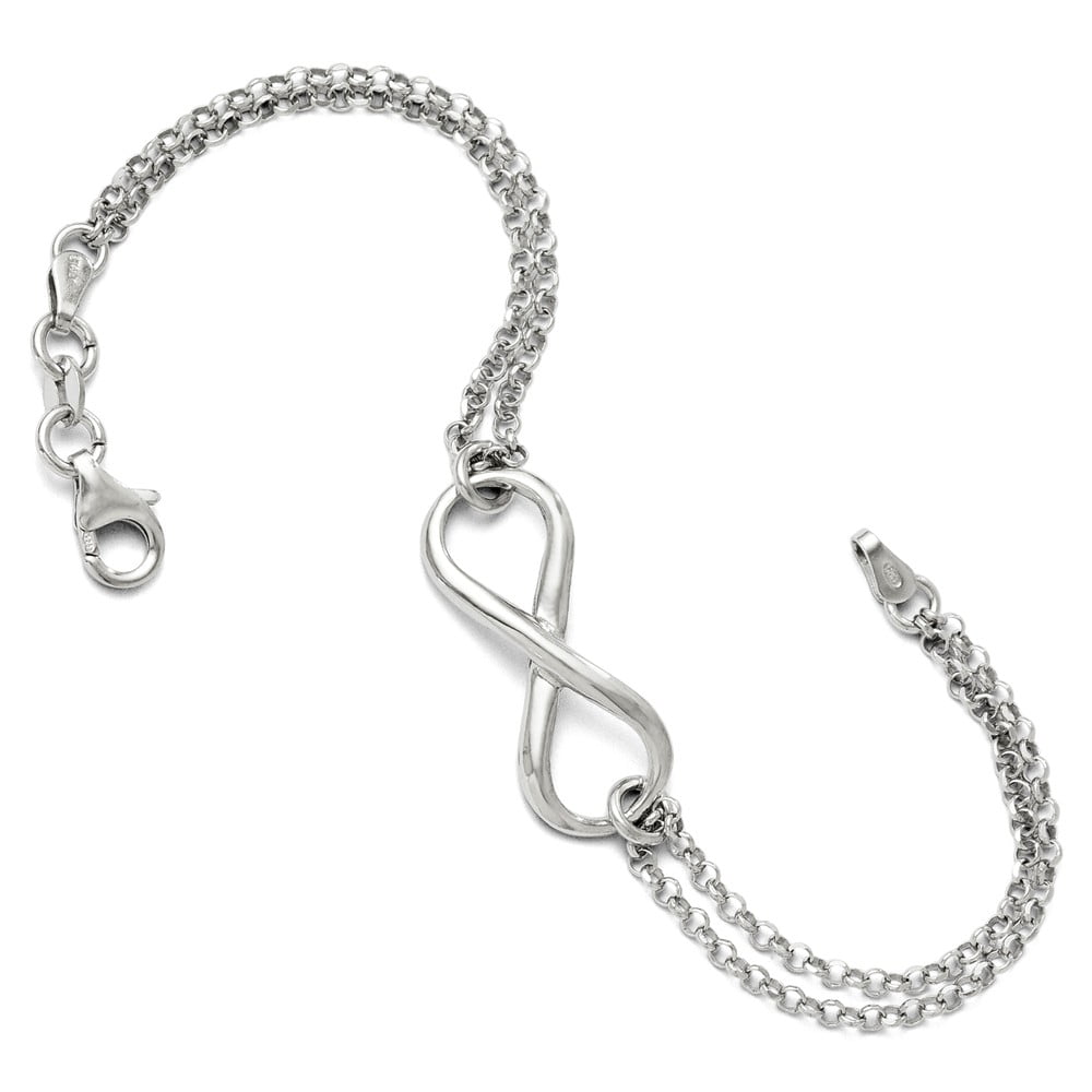 ブレスレット LESS IS MORE silver febow bracelet Leslie's 925 Sterling Silver Infinity Symbol Chain Bracelet