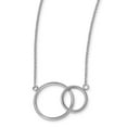 thumbnail image 1 of Leslie's 925 Sterling Silver Rhodium Intertwined Circles With 2 in ext. Necklace; for Adults and Teens; for Women and Men, 1 of 4