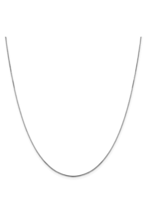 Leslie's Real 10kt White Gold .95mm Sparkle Octagonal Box Chain; 16 inch; Lobster Clasp; for Adults and Teens; for Women and Men