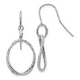thumbnail image 1 of Leslie's Real 10kt White Gold Polished & Textured Shepherd Hook Earrings; for Adults and Teens; for Women and Men, 1 of 2