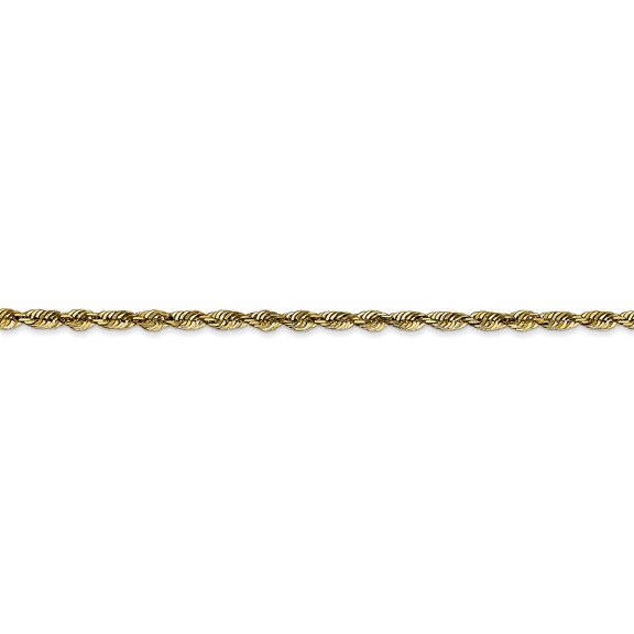 Leslie's Real 10kt Yellow Gold 2.5mm Diamond-Cut Lightweight Rope Chain Chain Bracelet; for Adults and Teens; for Women and Men