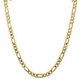 thumbnail image 1 of Leslie's Real 10kt Yellow Gold 7.5mm Concave Figaro Bracelet; 24 inch; Lobster Clasp; for Adults and Teens; for Women and Men, 1 of 5