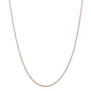 Leslie's Real 14kt Rose Gold 1.5mm Diamond-Cut Rope Chain; 16 inch; Lobster Clasp; for Adults and Teens; for Women and Men