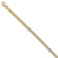 thumbnail image 1 of Leslie's Real 14kt Two-tone Polished Diamond Cut Mesh Chain Bracelet; 7.5 inch; for Adults and Teens; for Women and Men, 1 of 1