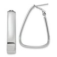 thumbnail image 1 of Leslie's Real 14kt White Gold Polished Triangle Omega Back Hoop Earrings; for Adults and Teens; for Women and Men, 1 of 3