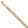 thumbnail image 1 of Leslie's Real 14kt Yellow Gold 6.1mm Flat Beveled Curb Chain Chain Bracelet; for Adults and Teens; for Women and Men, 1 of 4