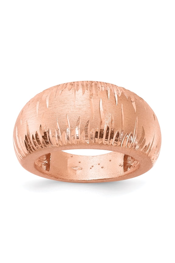 Leslie's SS Radiant Essence Rose Gold-plated Brushed & D/C Ring