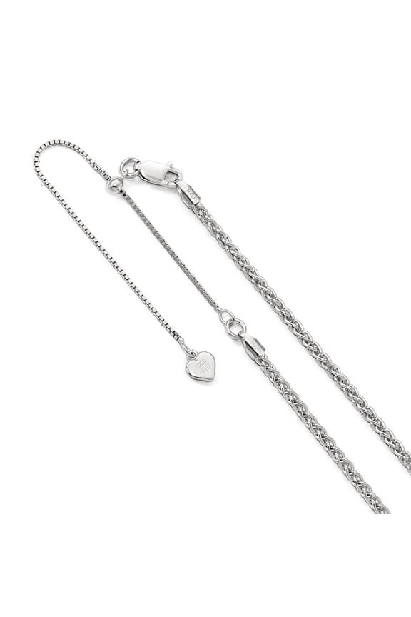 FJC Finejewelers Sterling Silver Adjustable Spiga Chain Necklace