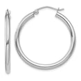 thumbnail image 1 of Leslies 14K White Gold Polished 2.5 mm Lightweight Tube Hoop Earrings, 1 of 1