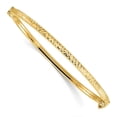 thumbnail image 1 of Leslies 14K Yellow Gold Polished Diamond-Cut Hinged Bangle Bracelet, 1 of 1
