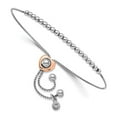 thumbnail image 1 of Leslies Sterling Silver Rhod-Plated Rose-Tone Beaded Heart Bolo Bracelet, 1 of 1