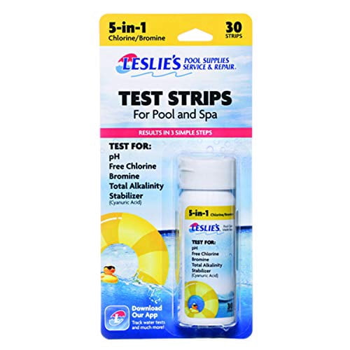 Leslies 5-in-1 Pool Test Strips 30 Count Leslies 5-in-1 Pool Test ...