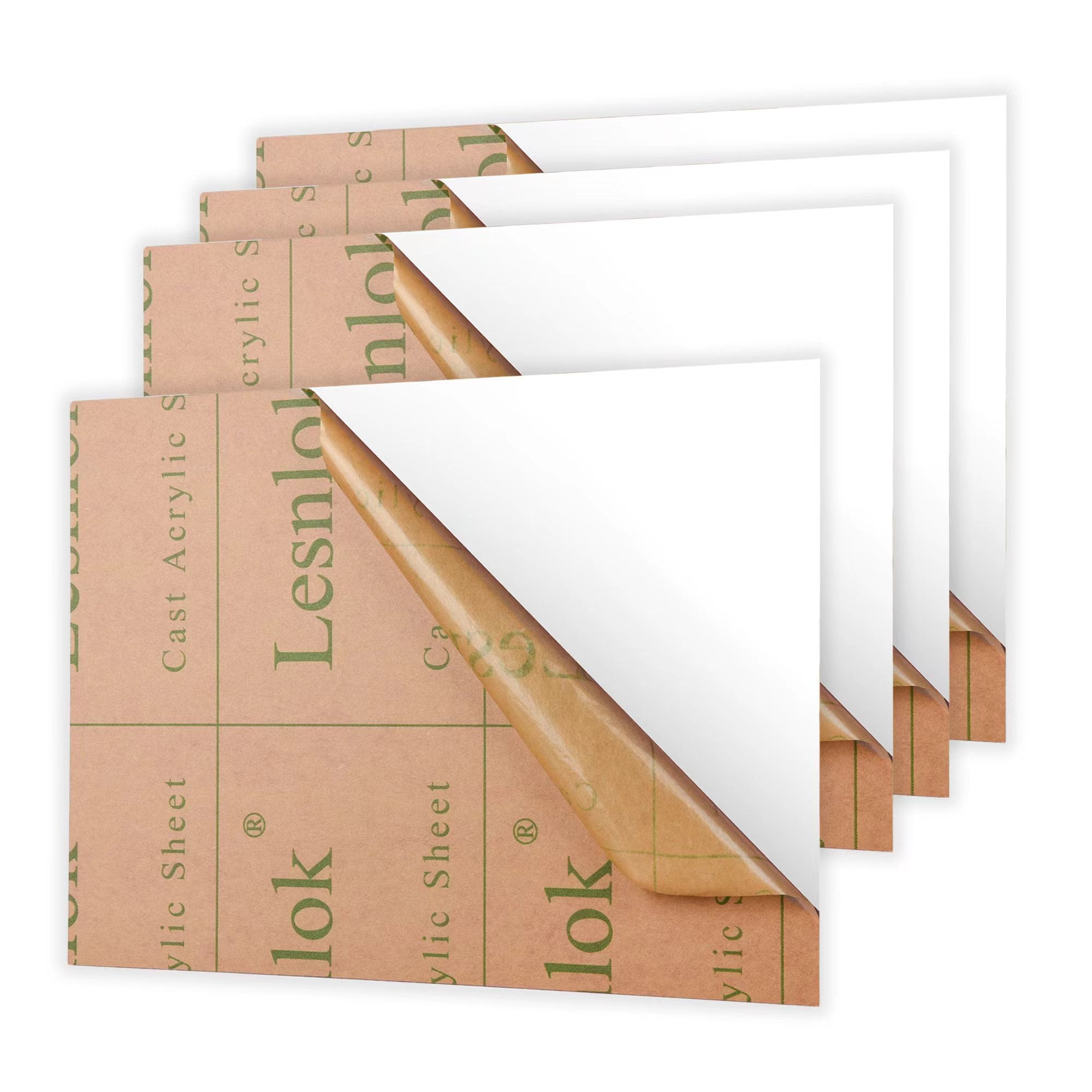 Lesnlok Matte White Acrylic Sheets 1/8 inch Thick 3mm 4 Pieces 05 x 07 ...