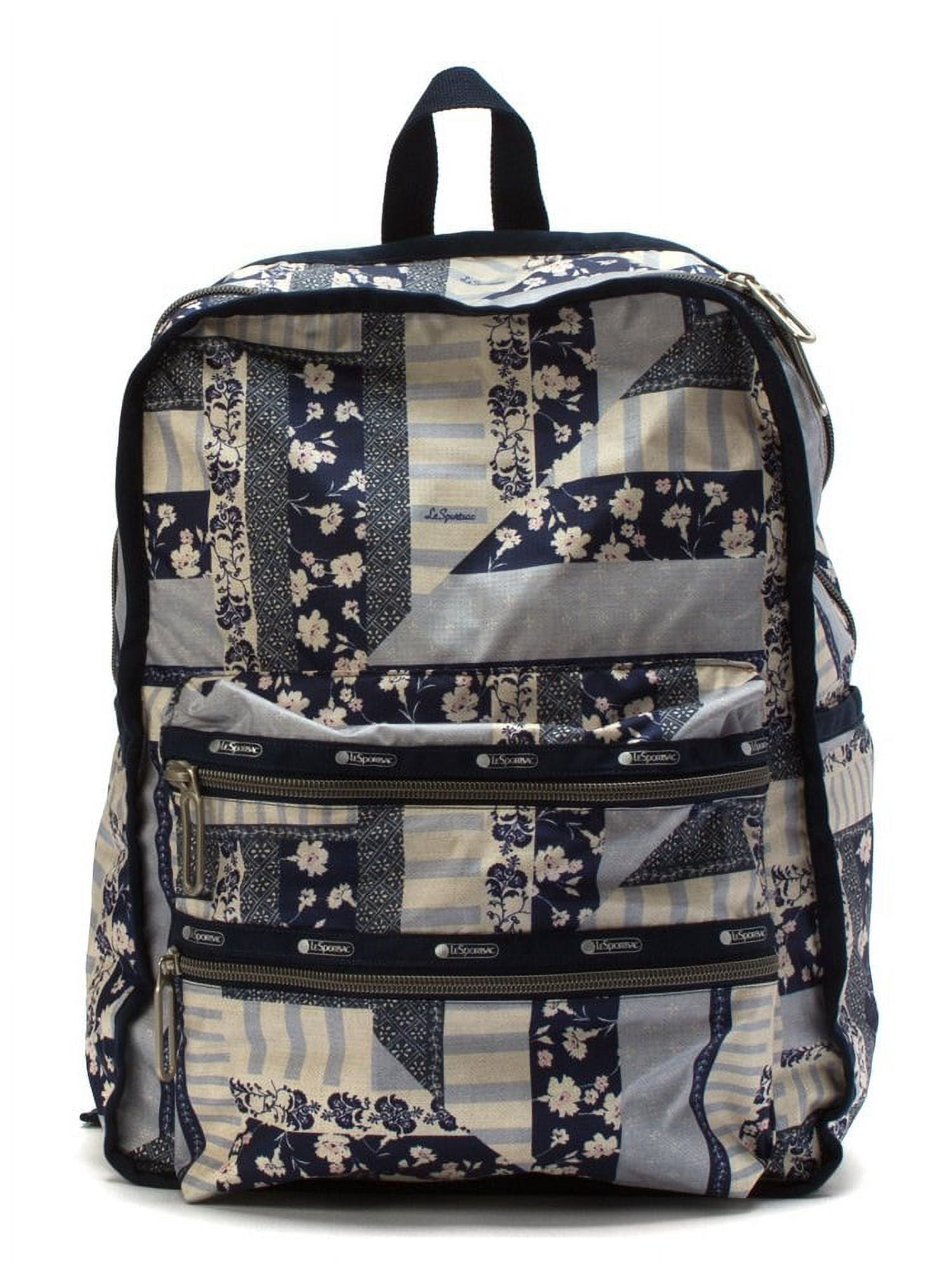 Le Sportsac Essential Function Patchwork Backpack Blue White Floral Zip Pockets Le SportSac Blue Bags & Handbags for Women for sale | eBay main image 2