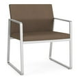 thumbnail image 1 of Lesro Gansett Polyurethane Oversize Guest Waiting Room Guest Chair in Silver/Castillo Quarry Brown, 1 of 5