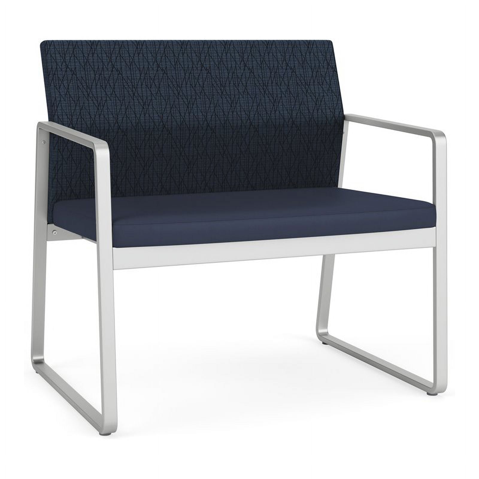 Lesro Gansett Steel and Fabric Waiting Room Guest Bariatric Chair in