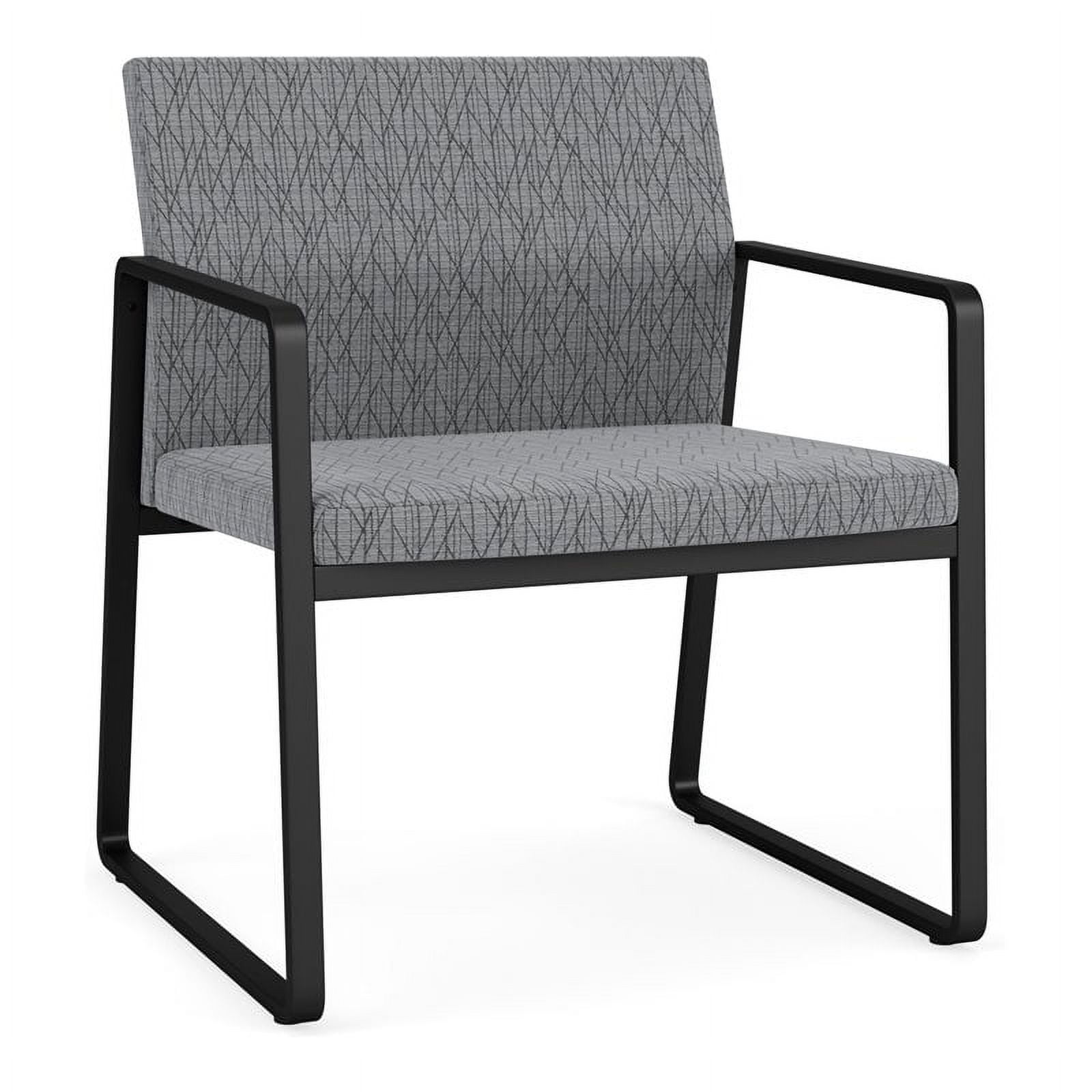 Lesro Gansett Steel and Fabric Waiting Room Oversize Guest Chair in