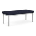 thumbnail image 1 of Lesro Lenox Steel Fabric 2-Seat Waiting Room Guest Bench in Silver/Open House Navy, 1 of 5