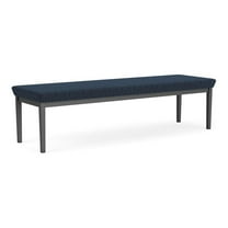Lesro Lenox Steel Fabric 3-Seat Waiting Room Guest Bench in Charcoal/Adler Midnight Sky Blue