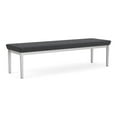 thumbnail image 1 of Lesro Lenox Steel Fabric 3-Seat Waiting Room Guest Bench in Silver/Adler Nocturnal Black, 1 of 5