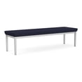 thumbnail image 1 of Lesro Lenox Steel Fabric 3-Seat Waiting Room Guest Bench in Silver/Open House Navy, 1 of 5