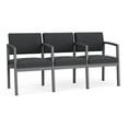 thumbnail image 1 of Lesro Lenox Steel Fabric 3-Seat Waiting Room Guest Reception Chair in Charcoal/Adler Nocturnal, 1 of 5