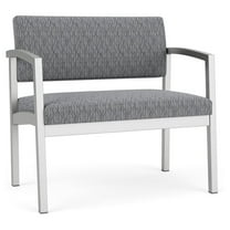 Lesro Lenox Steel Fabric Bariatric Waiting Room Guest Chair in Silver/Adler Gray Flannel