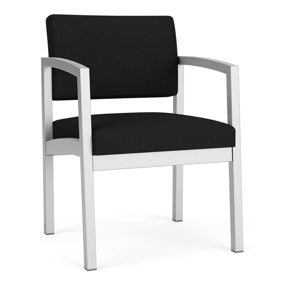 Lenox Black Fabric and Silver Steel Guest Chair