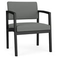 thumbnail image 1 of Lesro Lenox Steel Fabric Oversize Waiting Room Guest Chair in Black/Open House Asteroid Gray, 1 of 5
