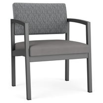 Lesro Lenox Steel Fabric Oversize Waiting Room Guest Chair in Charcoal/Gray/Castillo Metal
