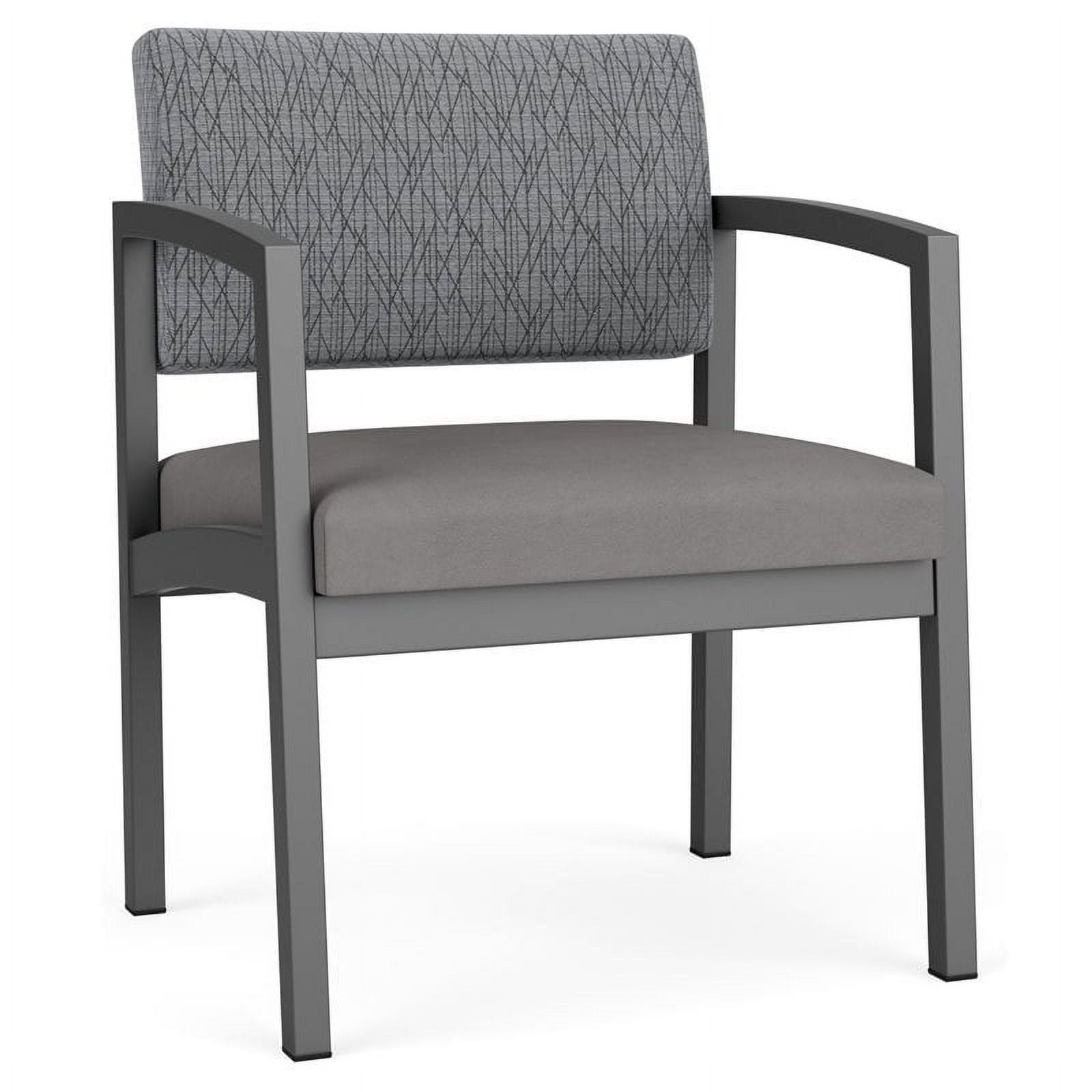 Lesro Lenox Steel Fabric Oversize Waiting Room Guest Chair in Charcoal